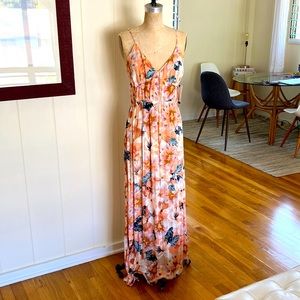 Floral long dress, Rip Curl surf brand. Never worn